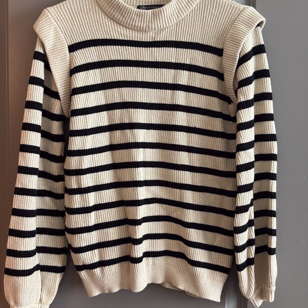 Striped Black and Cream Sweater